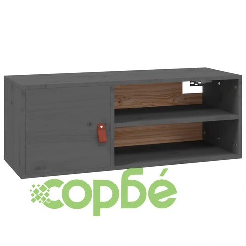 Стенни шкафове, 2 бр, сиви, 80x30x30 см, бор масив ➤ топ цена ➤ sorbe.bg