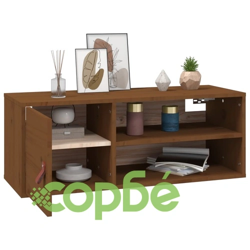 Стенни шкафове, 2 бр, меденокафяви, 80x30x30 см, бор масив ➤ топ цена ➤ sorbe.bg