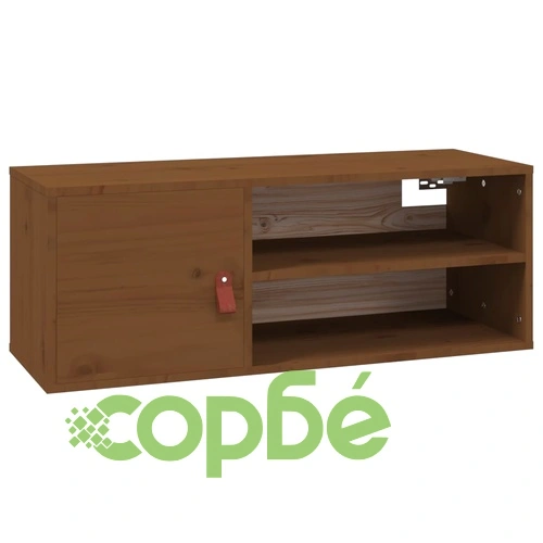 Стенни шкафове, 2 бр, меденокафяви, 80x30x30 см, бор масив ➤ топ цена ➤ sorbe.bg