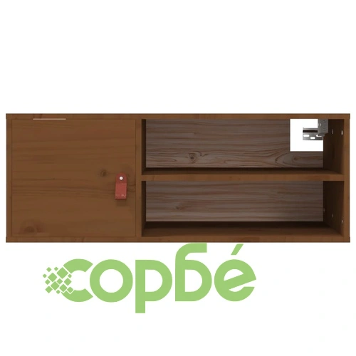 Стенни шкафове, 2 бр, меденокафяви, 80x30x30 см, бор масив ➤ топ цена ➤ sorbe.bg