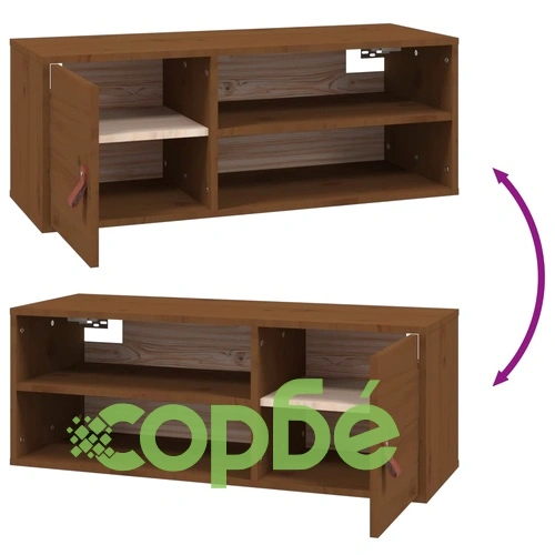 Стенни шкафове, 2 бр, меденокафяви, 80x30x30 см, бор масив ➤ топ цена ➤ sorbe.bg