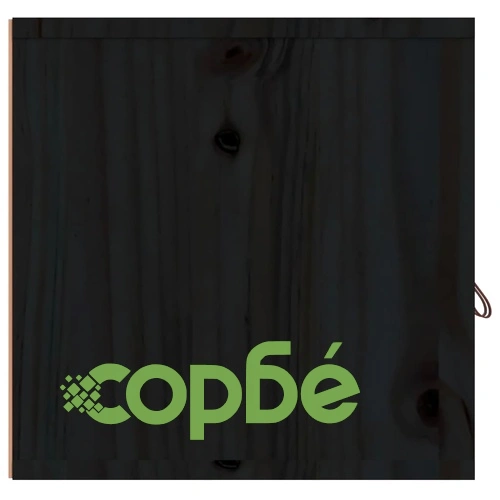 Стенен шкаф, черен, 80x30x30 см, борово дърво масив ➤ топ цена ➤ sorbe.bg