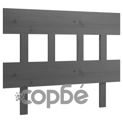 Горна табла за легло, сива, 78,5x3x81 см, бор масив ➤ топ цена ➤ sorbe.bg