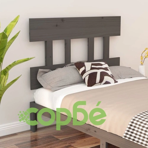 Горна табла за легло, сива, 78,5x3x81 см, бор масив ➤ топ цена ➤ sorbe.bg