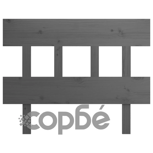 Горна табла за легло, сива, 103,5x3x81 см, бор масив ➤ топ цена ➤ sorbe.bg