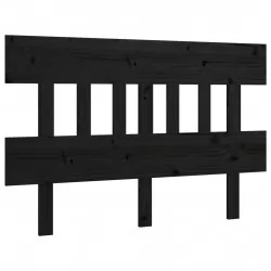Горна табла за легло, черна, 143,5x3x81 см, бор масив