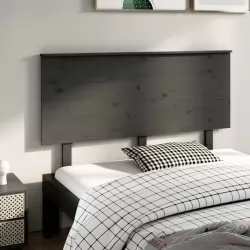 Горна табла за легло, сива, 144x6x82,5 см, бор масив