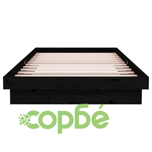 Рамка за легло, черна, масивно дърво, 100х200 см ➤ топ цена ➤ sorbe.bg