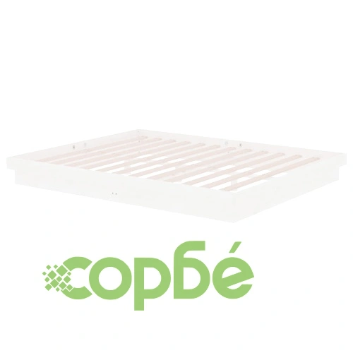 Рамка за легло, бяла, бор дърво масив, 160х200 см ➤ топ цена ➤ sorbe.bg