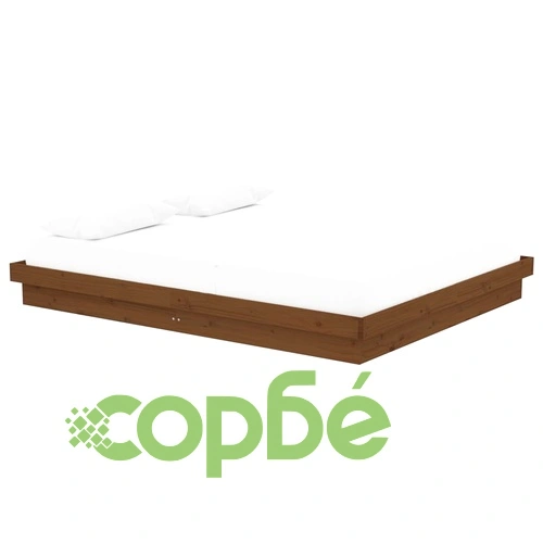 Рамка за легло, меденокафява, дърво масив, 160x200 см ➤ топ цена ➤ sorbe.bg