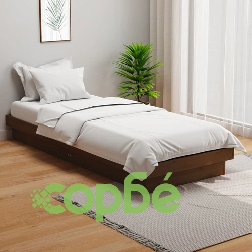 Рамка за легло меденокафява дърво 75x190 см Small Single ➤ топ цена ➤ sorbe.bg