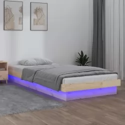 Рамка за легло с LED осветление 90x200 см масивно дърво