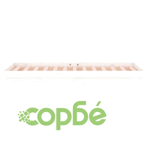 LED Рамка за легло, бяла, 90x200 см, масивно дърво ➤ топ цена ➤ sorbe.bg
