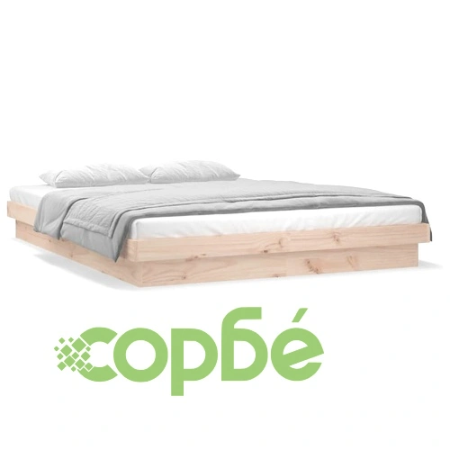 LED рамка за легло 150x200 см King Size масивно дърво ➤ топ цена ➤ sorbe.bg