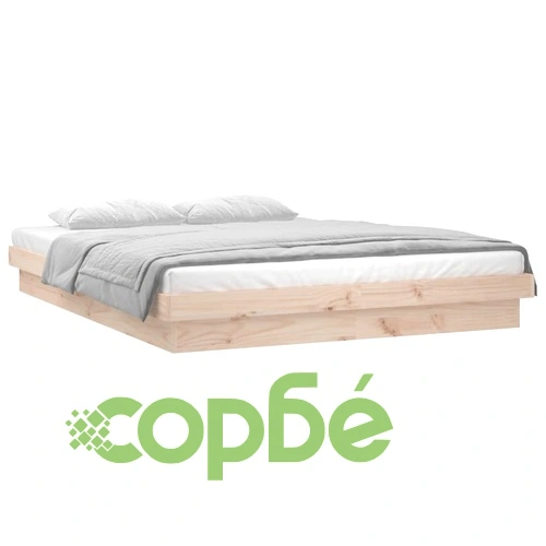 Рамка за легло с LED осветление 160x200 см масивно дърво ➤ топ цена ➤ sorbe.bg