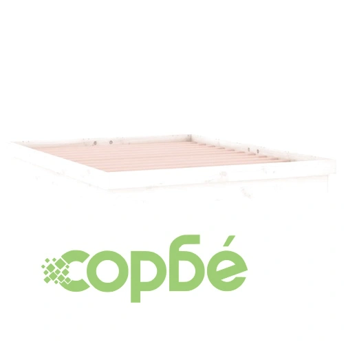 LED рамка за легло бяла 180x200 см Super King дърво масив ➤ топ цена ➤ sorbe.bg