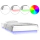LED рамка за легло бяло 75x190 см Small Single дърво масив