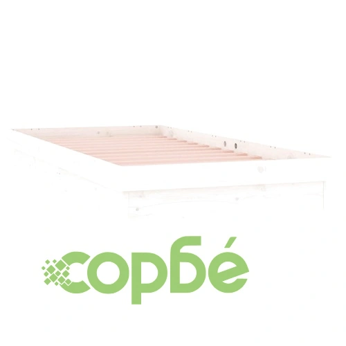 LED рамка за легло бяло 75x190 см Small Single дърво масив ➤ топ цена ➤ sorbe.bg
