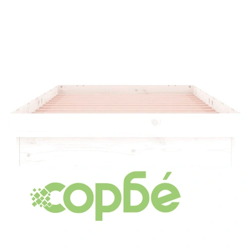 LED рамка за легло бяло 75x190 см Small Single дърво масив ➤ топ цена ➤ sorbe.bg