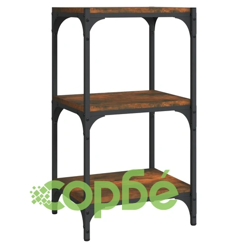 Библиотека опушен дъб 40x33x70,5 см инженерно дърво и стомана ➤ топ цена ➤ sorbe.bg