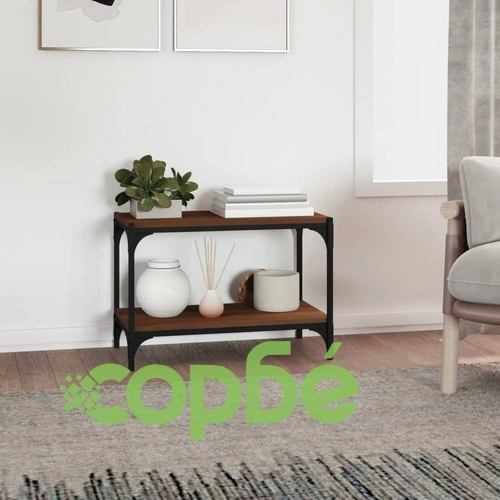 ТB шкаф, кафяв дъб, 60x33x41 см, инженерно дърво и стомана ➤ топ цена ➤ sorbe.bg