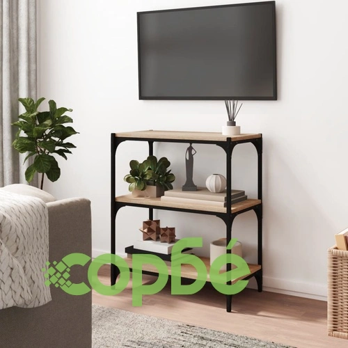 Библиотека дъб сонома 60x33x70,5 см, инженерно дърво и стомана ➤ топ цена ➤ sorbe.bg