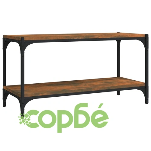 ТB шкаф, опушен дъб, 80x33x41 см, инженерно дърво и стомана ➤ топ цена ➤ sorbe.bg