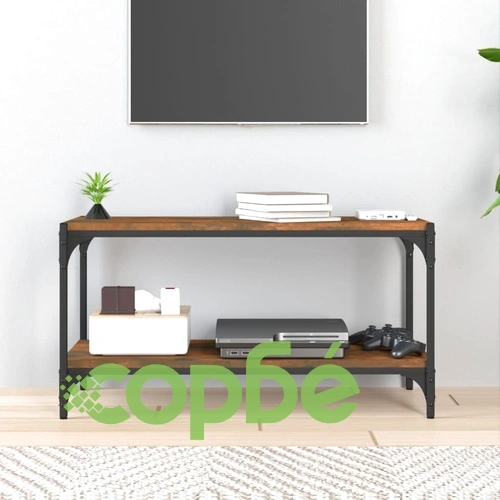 ТB шкаф, опушен дъб, 80x33x41 см, инженерно дърво и стомана ➤ топ цена ➤ sorbe.bg