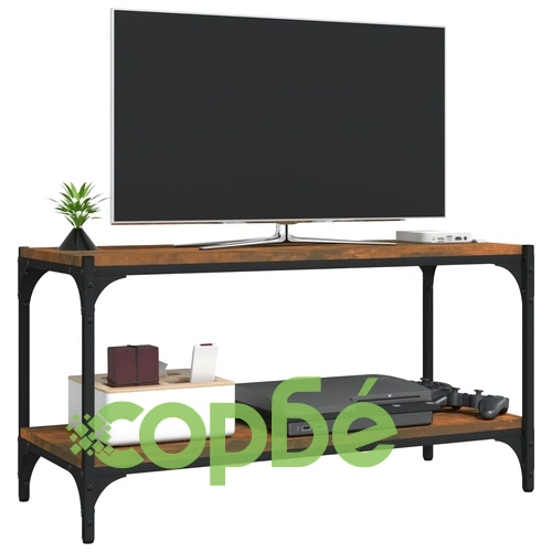 ТB шкаф, опушен дъб, 80x33x41 см, инженерно дърво и стомана ➤ топ цена ➤ sorbe.bg