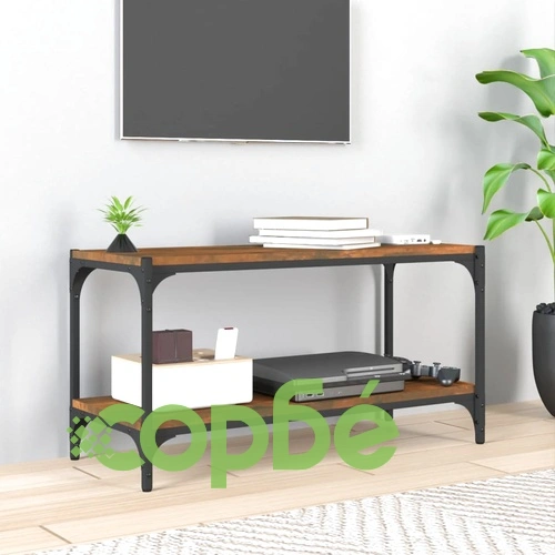 ТB шкаф, опушен дъб, 80x33x41 см, инженерно дърво и стомана ➤ топ цена ➤ sorbe.bg