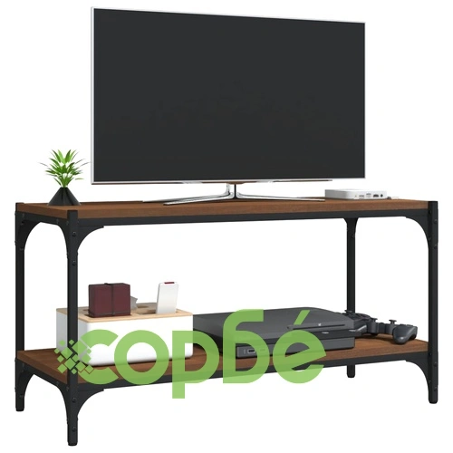 ТB шкаф, кафяв дъб, 80x33x41 см, инженерно дърво и стомана ➤ топ цена ➤ sorbe.bg
