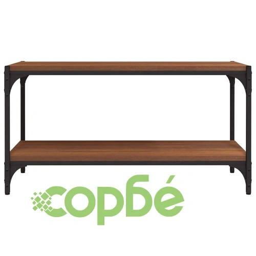 ТB шкаф, кафяв дъб, 80x33x41 см, инженерно дърво и стомана ➤ топ цена ➤ sorbe.bg