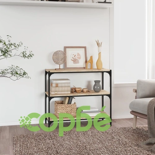 Библиотека дъб сонома 80x33x70,5 см, инженерно дърво и стомана ➤ топ цена ➤ sorbe.bg