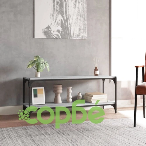 ТB шкаф, сив сонома, 100x33x41 см, инженерно дърво и стомана ➤ топ цена ➤ sorbe.bg