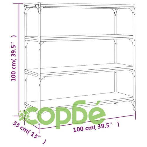 Библиотека дъб сонома 100x33x100 см инженерно дърво и стомана ➤ топ цена ➤ sorbe.bg