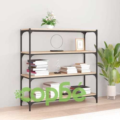 Библиотека дъб сонома 100x33x100 см инженерно дърво и стомана ➤ топ цена ➤ sorbe.bg