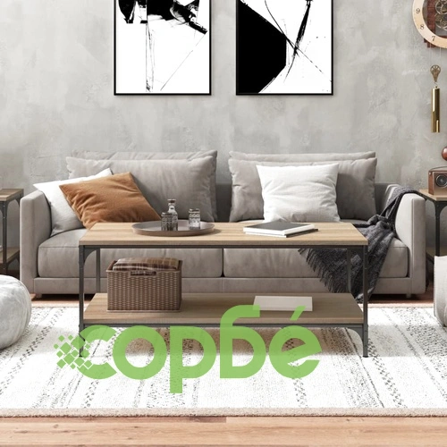 Кафе маса, дъб сонома, 100x50x40 см, инженерно дърво ➤ топ цена ➤ sorbe.bg