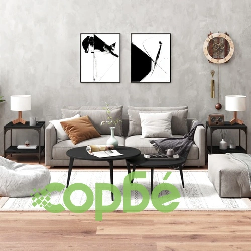 Странични маси, 2 бр, черни, 40x40x40 см, инженерно дърво ➤ топ цена ➤ sorbe.bg