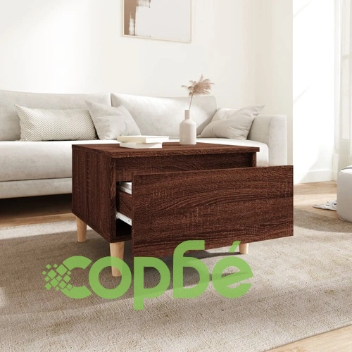 Странични маси, 2 бр, Кафяв дъб, 50x46x35 см, инженерно дърво ➤ топ цена ➤ sorbe.bg