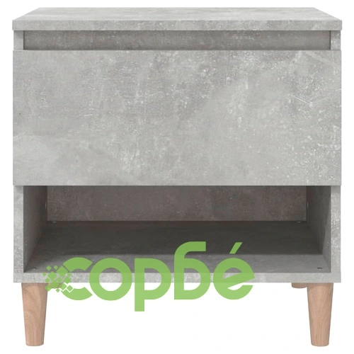 Нощна масичка, бетонно сива, 50x46x50 см, инженерно дърво ➤ топ цена ➤ sorbe.bg