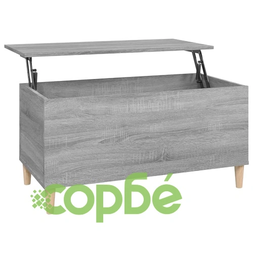 Кафе маса, сив сонома, 90x44,5x45 см, инженерно дърво ➤ топ цена ➤ sorbe.bg