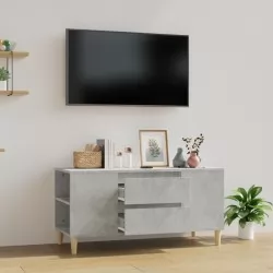 ТВ шкаф, бетонно сиво, 102x44,5x50 см, инженерно дърво
