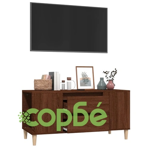 ТВ шкаф, кафяв дъб, 102x44,5x50 см, инженерно дърво ➤ топ цена ➤ sorbe.bg