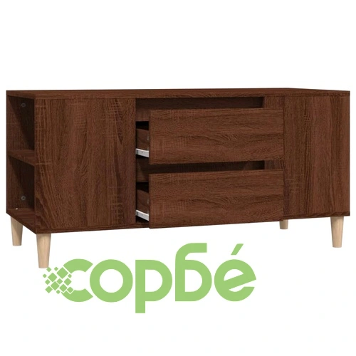 ТВ шкаф, кафяв дъб, 102x44,5x50 см, инженерно дърво ➤ топ цена ➤ sorbe.bg