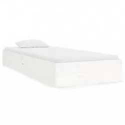 Рамка за легло бяла масивно дърво 75x190 см 2FT6 Small Single