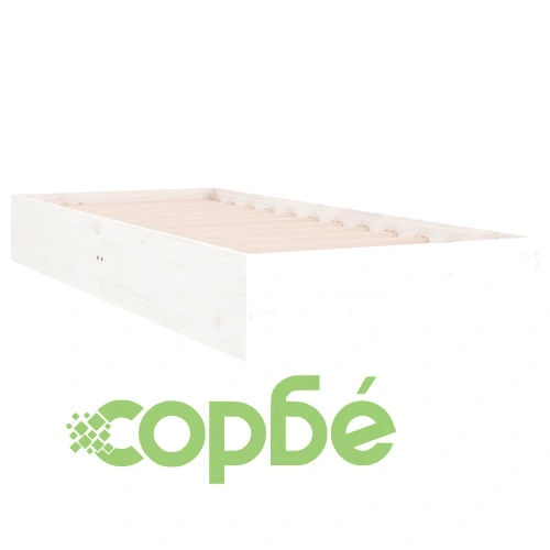 Рамка за легло, бяла, бор масив, 90x190 см, Single ➤ топ цена ➤ sorbe.bg