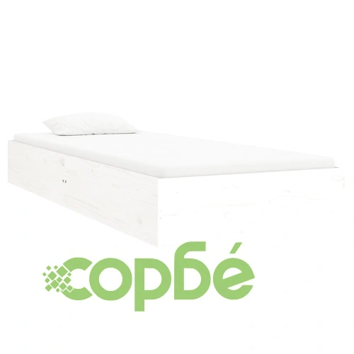 Рамка за легло, бяла, бор масив, 90x190 см, Single ➤ топ цена ➤ sorbe.bg