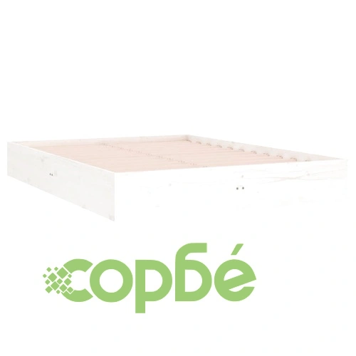 Рамка за легло, бяла, масивно дърво, 140x190 см ➤ топ цена ➤ sorbe.bg