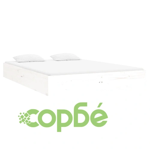 Рамка за легло, бяла, масивно дърво, 140x190 см ➤ топ цена ➤ sorbe.bg