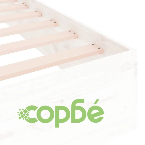 Рамка за легло, бяла, масивно дърво, 140x190 см ➤ топ цена ➤ sorbe.bg